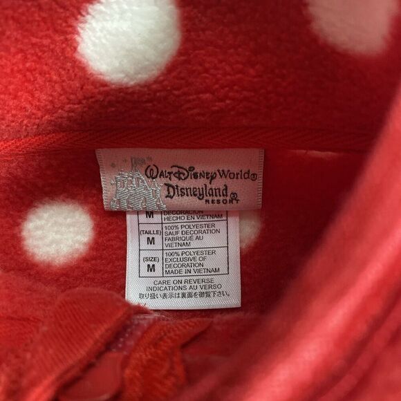 Disney Parks Minnie Mouse Fleece Red/White Polka Dot Girls Medium - Picture 3 of 6